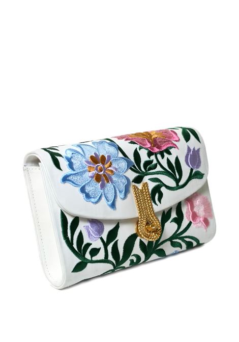 White Queen mid clutch english flowers Amato Daniele - women AMATO DANIELE | 877864ACANVASBNC